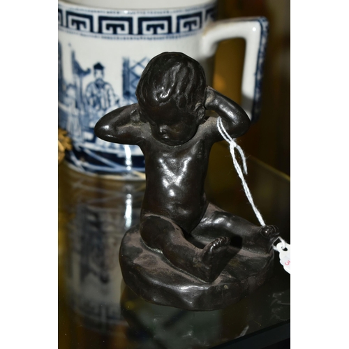 630 - A GROUP OF 19TH CENTURY AND LATER COLLECTABLES, CERAMICS, ETC, including a turned bone pin cushion, ... 