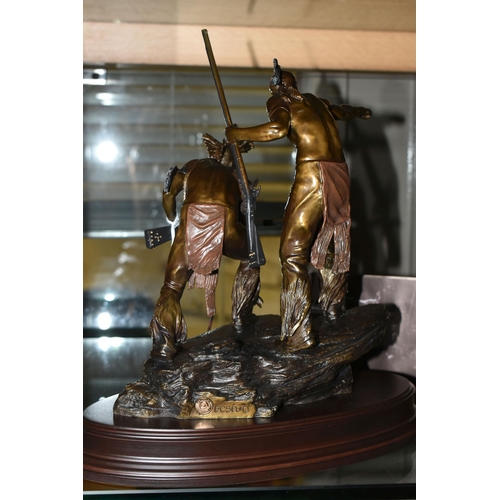 Franklin Mint hot Bronze Sculpture Intruder Alert by Ernie Cselko