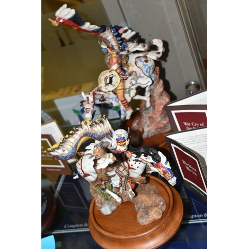 641 - SIX BOXED FRANKLIN MINT CERAMIC SCULPTURES, after Robert F Murphy and Buck McCain, commissioned by T... 