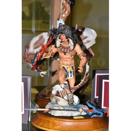 641 - SIX BOXED FRANKLIN MINT CERAMIC SCULPTURES, after Robert F Murphy and Buck McCain, commissioned by T... 