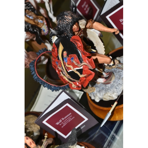 641 - SIX BOXED FRANKLIN MINT CERAMIC SCULPTURES, after Robert F Murphy and Buck McCain, commissioned by T... 