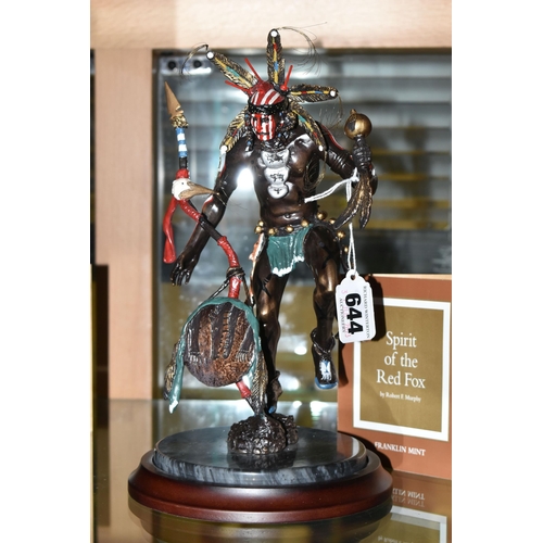 644 - A BOXED FRANKLIN MINT 'SPIRIT OF THE RED FOX' BRONZE SCULPTURE, after Robert F Murphy, depicting a N... 