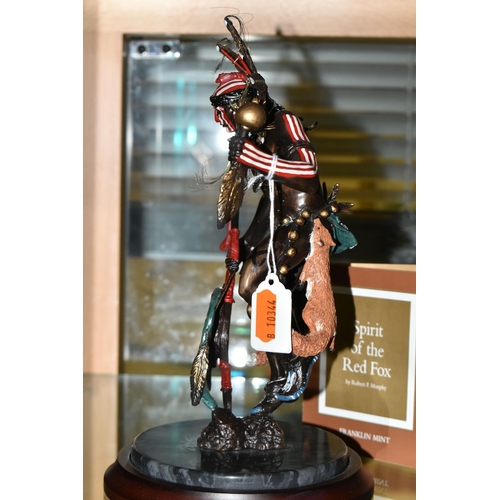 644 - A BOXED FRANKLIN MINT 'SPIRIT OF THE RED FOX' BRONZE SCULPTURE, after Robert F Murphy, depicting a N... 