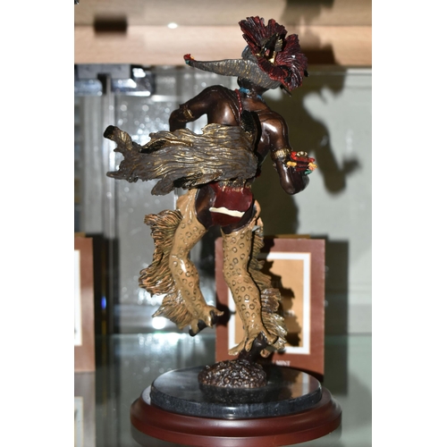 646 - A BOXED FRANKLIN MINT 'SPIRIT OF THE HORSEMEN' BRONZE SCULPTURE, after Robert F Murphy, depicting a ... 