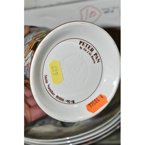 649 - A COLLECTION OF PETER PAN AND WIND IN THE WILLOWS THEMED CERAMICS, comprising a Villeroy & Boch Pete... 