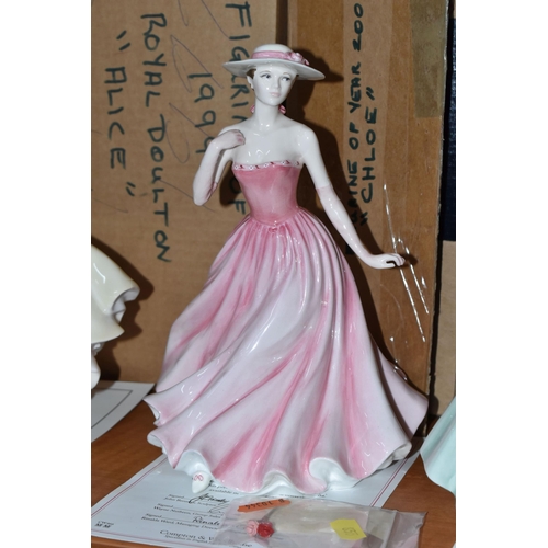 656 - FOUR BOXED ROYAL DOULTON AND COALPORT 'OPERA HEROINES' COLLECTIONS FIGURINES, limited editions for C... 