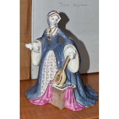 658 - SEVEN BOXED WEDGWOOD 'WIVES OF KING HENRY VIII' COLLECTION FIGURINES, limited edition for Compton & ... 