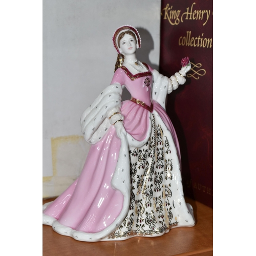 658 - SEVEN BOXED WEDGWOOD 'WIVES OF KING HENRY VIII' COLLECTION FIGURINES, limited edition for Compton & ... 