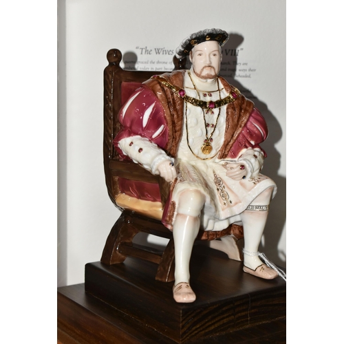 658 - SEVEN BOXED WEDGWOOD 'WIVES OF KING HENRY VIII' COLLECTION FIGURINES, limited edition for Compton & ... 
