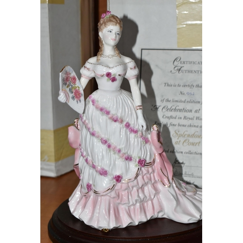 660 - SIX BOXED ROYAL WORCESTER 'SPLENDOUR AT COURT' FIGURINES, limited editions for Compton & Woodhouse, ... 
