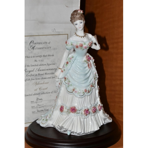 660 - SIX BOXED ROYAL WORCESTER 'SPLENDOUR AT COURT' FIGURINES, limited editions for Compton & Woodhouse, ... 
