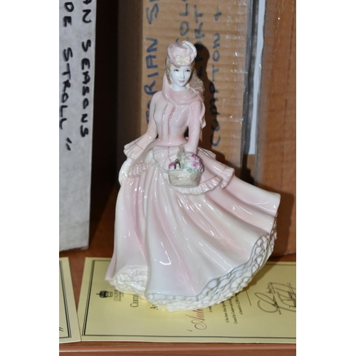 661 - FOUR BOXED COALPORT 'VICTORIAN SEASONS COLLECTION' FIGURINES, limited edition for Compton & Woodhous... 