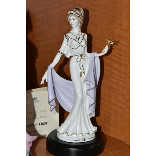 662 - FIVE BOXED COALPORT DAVID CORNELL 'FABLED BEAUTIES' FIGURINES, limited edition for Compton & Woodhou... 