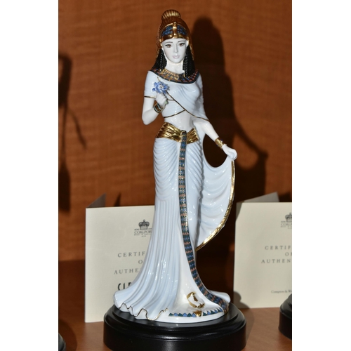 662 - FIVE BOXED COALPORT DAVID CORNELL 'FABLED BEAUTIES' FIGURINES, limited edition for Compton & Woodhou... 