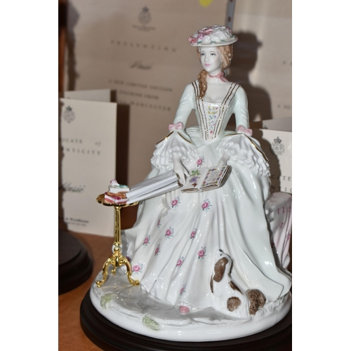 666 - FOUR BOXED ROYAL WORCESTER LIMITED EDITION 'GRACEFUL ARTS' FIGURINES, comprising a limited edition '... 