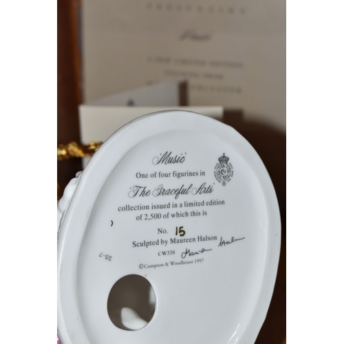 666 - FOUR BOXED ROYAL WORCESTER LIMITED EDITION 'GRACEFUL ARTS' FIGURINES, comprising a limited edition '... 