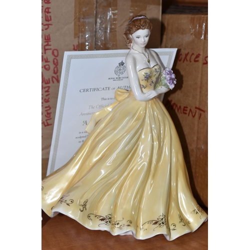 667 - THREE BOXED ROYAL WORCESTER ANNIVERSARY FIGURINES, comprising 'A Day To Remember' 1998, The Official... 