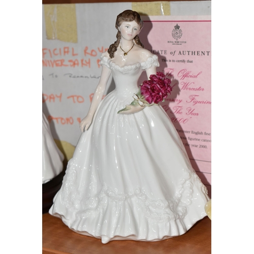 667 - THREE BOXED ROYAL WORCESTER ANNIVERSARY FIGURINES, comprising 'A Day To Remember' 1998, The Official... 