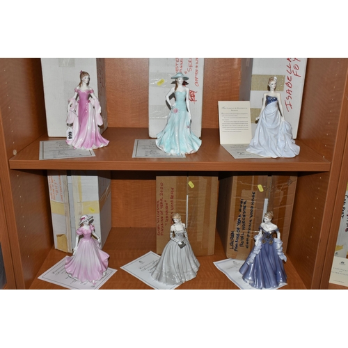 668 - SIX BOXED ROYAL WORCESTER FIGURES OF THE YEAR 1996-2001, comprising 'Grace' 1996, 'Serena' 1997, 'Is... 