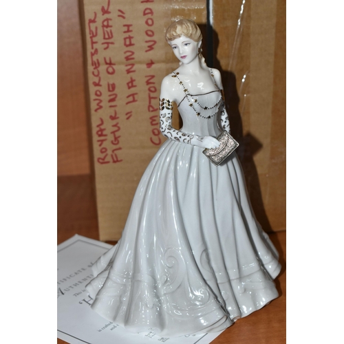 668 - SIX BOXED ROYAL WORCESTER FIGURES OF THE YEAR 1996-2001, comprising 'Grace' 1996, 'Serena' 1997, 'Is... 