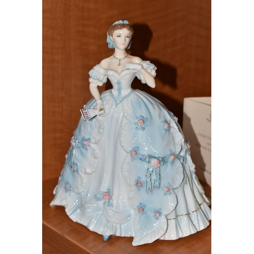 669 - EIGHT BOXED ROYAL WORCESTER ROMANCE OF VICTORIAN ERA FIGURINES, comprising 'The Masquerade Begins', ... 