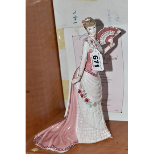 671 - TWO BOXED ROYAL WORCESTER 'AGE OF ELEGANCE' FIGURINES AND ONE BOXED 'TISSOT' COLLECTION FIGURES, com... 