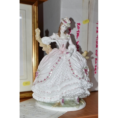 673 - TWO BOXED LIMITED EDITION ROYAL WORCESTER SEASONS OF ROMANCE FIGURINES, for Compton & Woodhouse, com... 