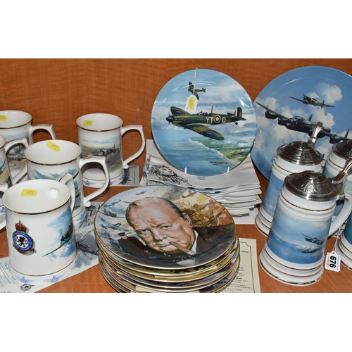 676 - A GROUP OF BOXED AIRCRAFT AND WWI COLLECTOR'S PLATES AND TANKARDS, comprising six Danbury Mint 'Roya... 