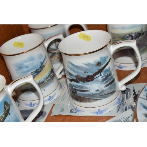 676 - A GROUP OF BOXED AIRCRAFT AND WWI COLLECTOR'S PLATES AND TANKARDS, comprising six Danbury Mint 'Roya... 