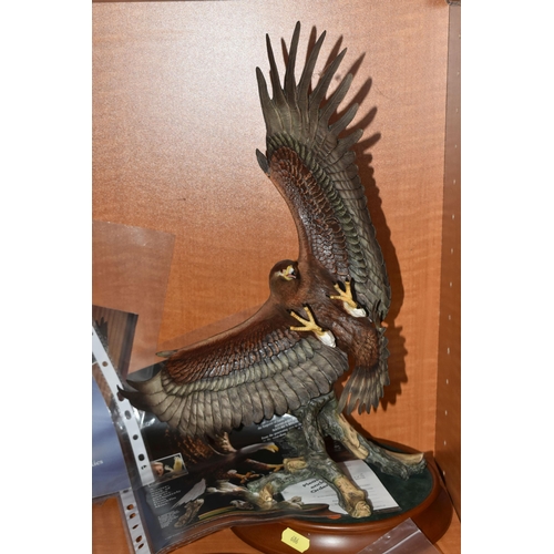 686 - THREE RONALD VAN RUYCKEVELT BIRD SCULPTURES FOR FRANKLIN MINT, comprising 'The Power of the Eagle' w... 