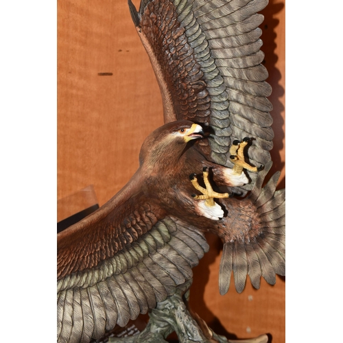 686 - THREE RONALD VAN RUYCKEVELT BIRD SCULPTURES FOR FRANKLIN MINT, comprising 'The Power of the Eagle' w... 