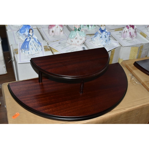 693 - EIGHTEEN BOXED COALPORT 'FAIREST FLOWERS' FIGURINES AND TWO BOXED DISPLAY STANDS, for Compton & Wood... 