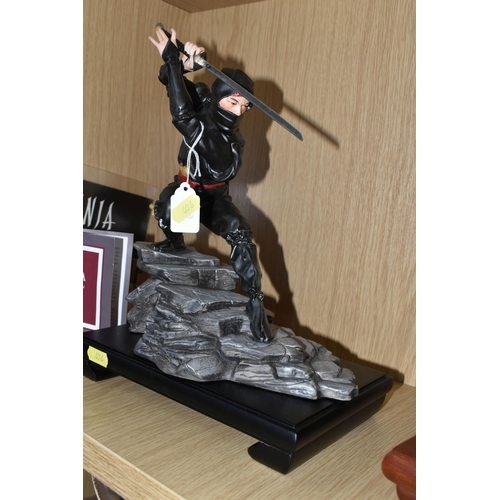 696 - TWO BOXED FRANKLIN MINT FIGURES, 'Samurai' Defender Of Shogun and 'Ninja' The Shadow warrior, both w... 