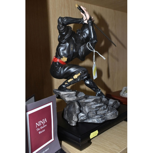 696 - TWO BOXED FRANKLIN MINT FIGURES, 'Samurai' Defender Of Shogun and 'Ninja' The Shadow warrior, both w... 