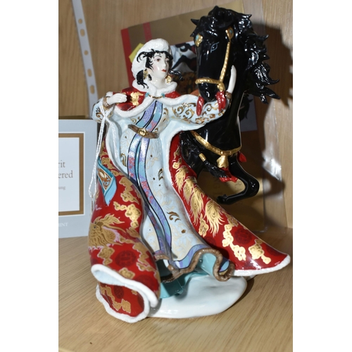 698 - THREE BOXED FRANKLIN MINT FIGURES, comprising 'My Spirit Unconquered', 'The Snow Princess', 'The Dra... 