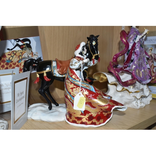 698 - THREE BOXED FRANKLIN MINT FIGURES, comprising 'My Spirit Unconquered', 'The Snow Princess', 'The Dra... 