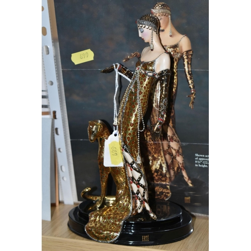 699 - THREE BOXED FRANKLIN MINT 'HOUSE OF ERTÉ' FIGURES,  'Isis', 'Ocelot' and 'Leopard' (3 + boxes) (Cond... 