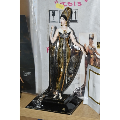 699 - THREE BOXED FRANKLIN MINT 'HOUSE OF ERTÉ' FIGURES,  'Isis', 'Ocelot' and 'Leopard' (3 + boxes) (Cond... 