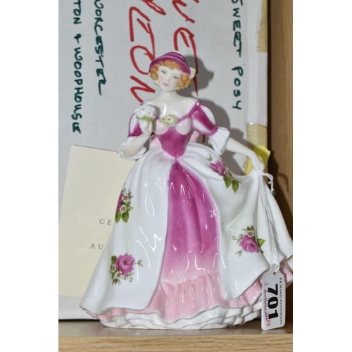 701 - TWELVE BOXED ROYAL WORCESTER 'SWEET POSY' FIGURES, comprising Sweet Rose, Sweet Forget Me Not, Sweet... 