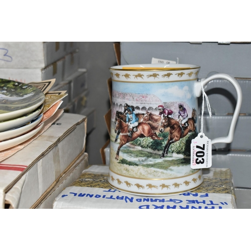 703 - A QUANTITY OF EQUESTRIAN AND FARMING THEMED COLLECTOR'S PLATES AND TANKARD, comprising a Franklin Mi... 
