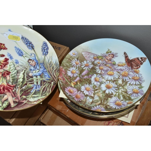 705 - SEVEN BOXED SETS OF BUTTERFLY AND FLOWER THEMED COLLECTOR'S PLATES,  comprising eight W.J. George fi... 