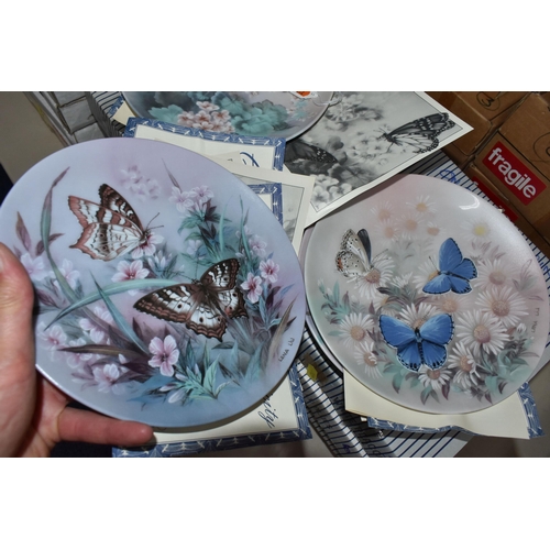 705 - SEVEN BOXED SETS OF BUTTERFLY AND FLOWER THEMED COLLECTOR'S PLATES,  comprising eight W.J. George fi... 
