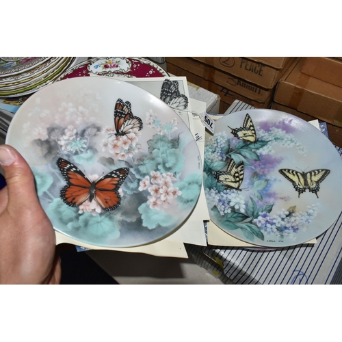 705 - SEVEN BOXED SETS OF BUTTERFLY AND FLOWER THEMED COLLECTOR'S PLATES,  comprising eight W.J. George fi... 