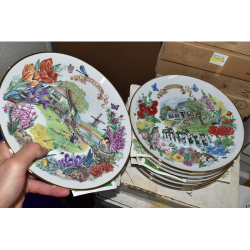 705 - SEVEN BOXED SETS OF BUTTERFLY AND FLOWER THEMED COLLECTOR'S PLATES,  comprising eight W.J. George fi... 
