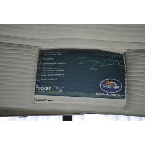 1411 - A 4FT6 DIVAN BED AND SILENT NIGHT POCKET ZING MATTRESS