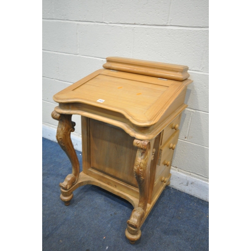 1426 - A VICTORIAN STYLE PINE DAVENPORT, with four drawers to each side, width 56cm x depth 57cm x height 8... 