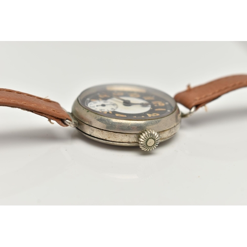 16 - TWO MANUAL WIND EARLY TO MID 20TH CENTURY WRISTWATCHES, the first a discoloured silvered dial Baume ... 