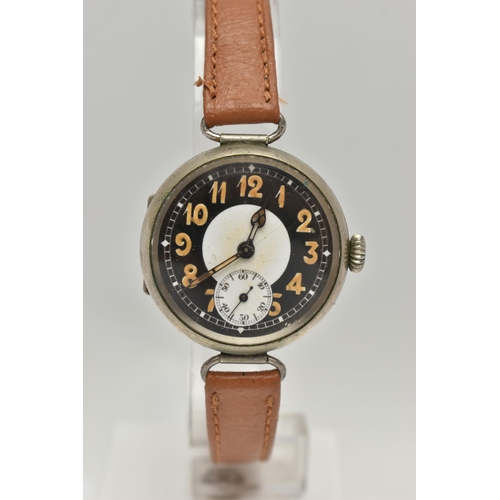 16 - TWO MANUAL WIND EARLY TO MID 20TH CENTURY WRISTWATCHES, the first a discoloured silvered dial Baume ... 