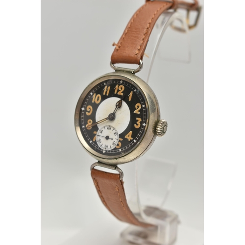 16 - TWO MANUAL WIND EARLY TO MID 20TH CENTURY WRISTWATCHES, the first a discoloured silvered dial Baume ... 