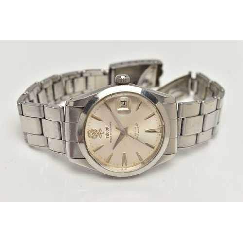 21 - A TUROR PRINCE OYSTERDATE WRISTWATCH, the silver colour dial, with silver coloured hourly applied ma... 